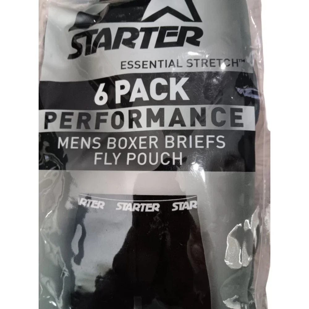 Starter Performance Men's Boxer Briefs Fly Pouch 6-Pack Dri-Star Ultra Soft